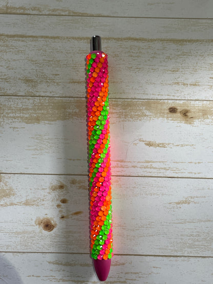 Neon Handmade Glass Rhinestone Pen