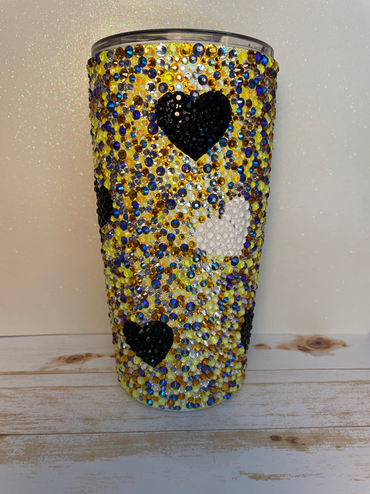 Black and White Heart Tumbler